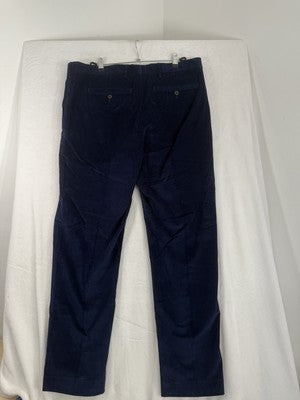Lands End Traditional Fit Fine Wale Corduroy Pants 37 Navy Blue Men’s Classic