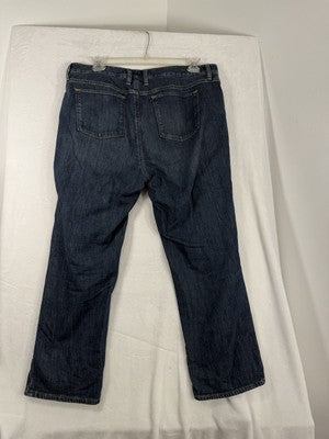 LL Bean Favorite Fit Jeans 18 Petite Flannel Lined 18P Blue Straight Leg Womens