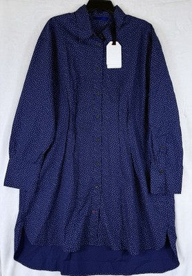 Gap Studio GapStudio Poplin Tunic Shirt XL Womens Navy Blue Long Sleeve Top New