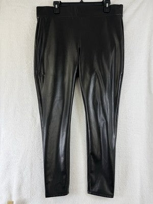 Loft Faux Leather Leggings Large Womens Black Pull On