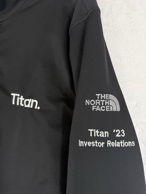 The North Face 1/4 Zip Pullover Mens Medium Titan Jack Company Logo Finance Bro