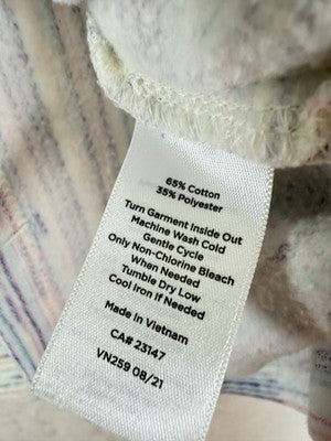 T By Talbots XS Top Fleece Space Dye Wrap Neck Pullover Long Sleeve