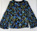 The Limited Top Medium Long Sleeve Bell Sleeve Black Floral Print Blouse Womens