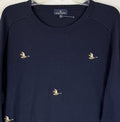 Brooks Brothers Sweater XXL Men Navy Blue Crew Neck Cotton Cashmere Ducks