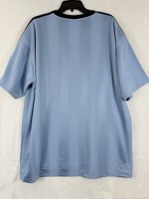 Adidas Jacquard Jersey Mens XL Ash Blue Black T Shirt Originals New NWT
