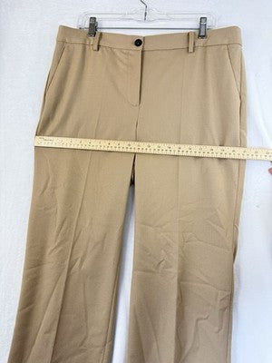 Talbots Windsor Pants 14 Petite Italian Flannel Beige Tan Wool Straight Leg