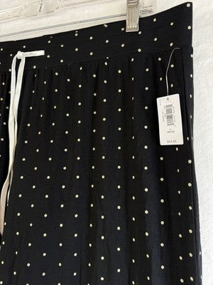 Gap Body Pajama Pants Large Petite Black Polka Dot Modal Knit New NWT