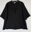 Max Studio Top 1X Black Short Sleeve Blouse Plus Size Womens