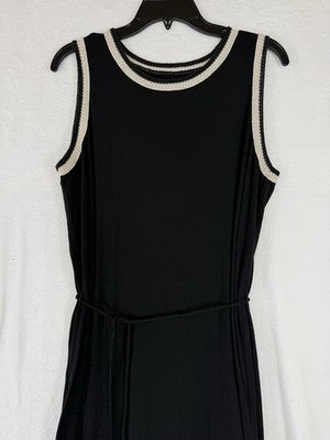 Ann Taylor Loft Maxi Dress Large Petite Black Sleeveless Knit Women LP