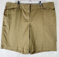 Lands End Shorts 20w Chino Mid Rise Tan Beige 10” Plus Size Womens