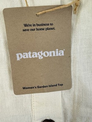 Patagonia Hemp Top Women Large Island Whole Weave Natural Reversible Button New