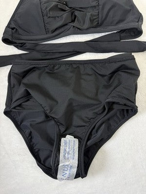 Venus Bikini Set Halter Top 6 High Rise Bottom 4 Black Womens Swim Swimwear New