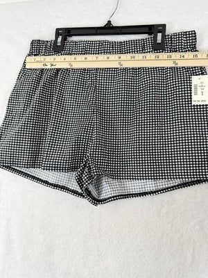 Aeropostale Boxer Shorts Womens Medium Black White Check Gingham Cotton New NWT