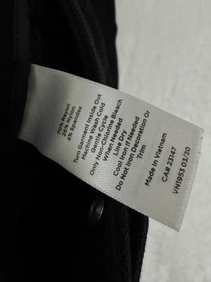 Talbots Lexington Pants 12 Black Textured Point Knit Gold Buttons Womens