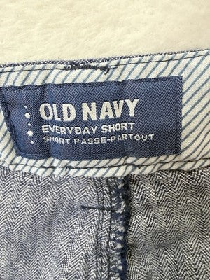 Old Navy Everyday Shorts 10 Women Linen Chambray Blue Polka Dot 3” Womens