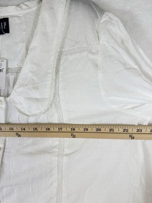 Gap Tops For Women XL Tall Summer Peter Pan Collar 100% Cotton Off White New