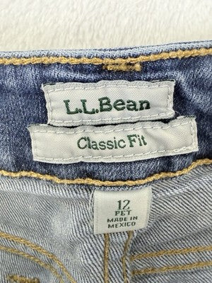 LL Bean Womens Jeans 12 Petite Classic Fit Blue Denim