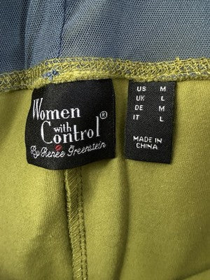 Women With Control Medium Pull On Capri Leggings Green Slimming New NWT