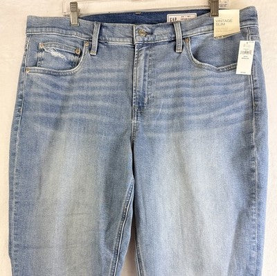 Gap Vintage Slim Mid Rise Jeans 34 18 Women Light Blue Wash New NWT