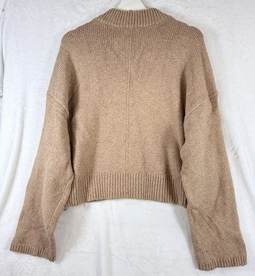 Gap Cashsoft Sweater Small Cropped V Neck Boxy Long Sleeve Camel Beige Womens