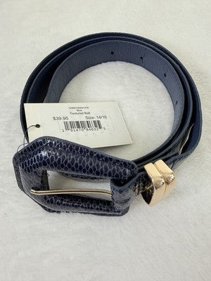 Eloquii Belt 14 16 Blue Faux Leather Snake Gold Tone Plus Size Women New