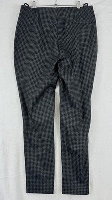 Calvin Klein Pull On Pants Large Black Gray Houndstooth Knit Stretch Women