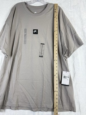 The Nike Tee Mens XXL Max90 Gray Beige  Logo Short Sleeve New NWT