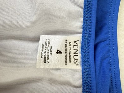 Venus Bikini Set 6 Top 4 Bottom Blue Zip Tie Side Womens Swim Swimwear New