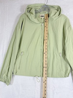 Madewell Jacket Small Women Hiking Crop Lightweight Light Green Hooded New NWT