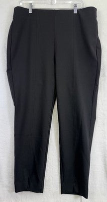 Chicos Brigitte Slim Ankle Pants 2.5 Black Pull On 14 Womens Nylon Stretch