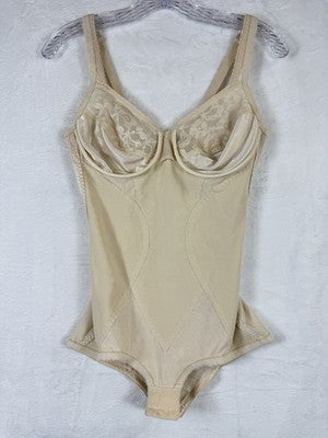 Adonna Shapewear 36C Bodysuit Vintage Beige Womens 7261 Girdle Underwire