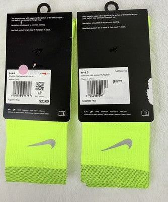 Nike Spark Running Socks No Show Lot 2 Pairs Men 8-9.5 Women 9.5-11 Large New