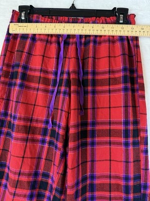 Victorias Secret Pajama Pants XS Short Red Plaid Pjs Womens Cotton Lightweight