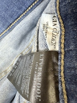 Liverpool Los Angeles Gia Glider Jeans 16W Blue Denim Raw Hem Womens