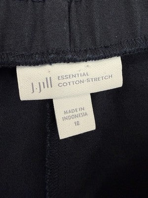 J Jill Pants 16 Essential Cotton Stretch Pull On Knit Navy Blue Pockets Womens