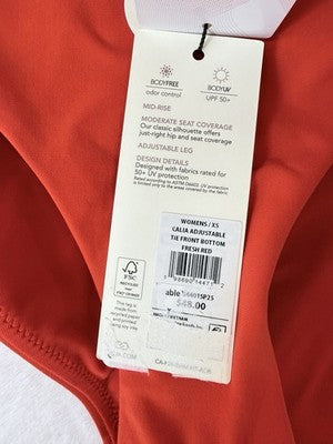 Calia Swim Bottom XS Red Adjustable Tie Front Womens Tankini Swimwear New NWT