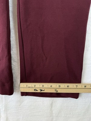 Lands End Starfish Slim Leg Pants 1X Burgundy Knit Pull On Plus Size Womens