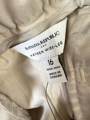Banana Republic Hayden Wide Leg Pants 18 Black High Rise Womens New NWT