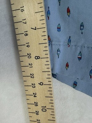 Vineyard Vines Breaker Shorts 36 Blue Nautical Buoy Print Mens 9” Flat Front