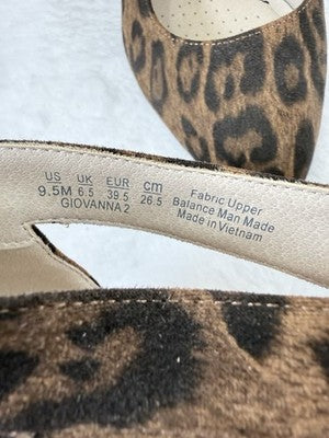 LifeStride Giovanna 2 Pump 9.5 Women Heels Leopard Print Heels Ankle Strap Flex