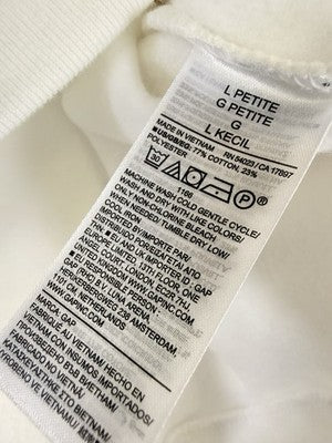 Gap Vintage Soft Wedge Sweatshirt Large Petite Women Off White Top Crew Neck New