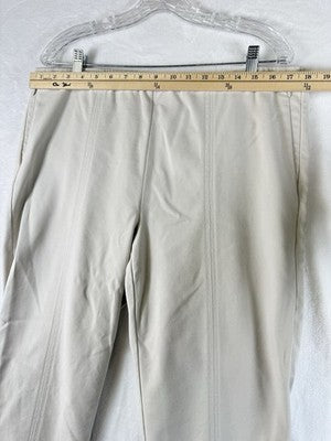 J Jill Essential Cotton Stretch Pants 16 Tan Beige Pull On Pockets Womens