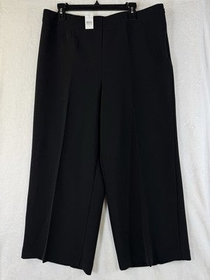 Ann Taylor Wide Leg Crop Pants 14 Women Black New NWT