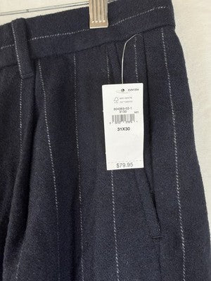 Gap 90s Loose Wool Blend Pants 31x30 Mens Navy Blue Trousers 365 Pleated New NWT
