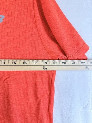 New Balance Running Shirt Men Medium Orange Short Sleeve