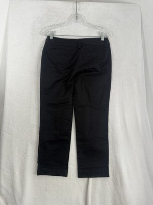 White House Black Market Crop Pants Black Cotton Stretch Womens WHBM NWT