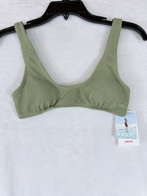 Roxy Bikini Top XS Womens Green Bralette Swim Swimwear New NWT