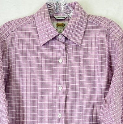 Talbots Top 6 Petite Pink Button Up Shirt Long Sleeve 6P Vintage Cotton Womens