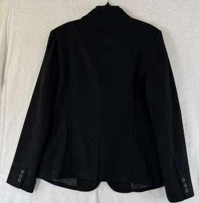 Liz Claiborne Blazer 6 Womens Black Wool Blend Logo Jacket