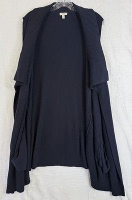 Talbots Cardigan Sweater 2X Navy Blue Sleeveless Navy Blue Womens Plus Size